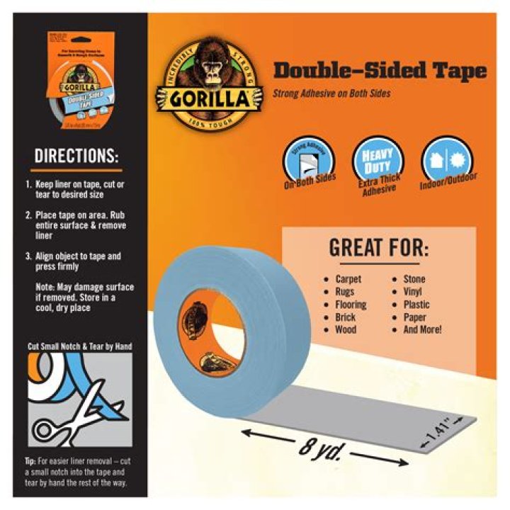Can gorilla double-sided tape be removed?