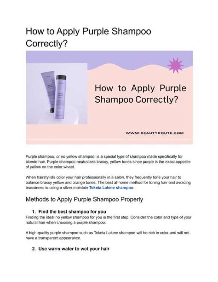 How do you apply evenly purple shampoo?
