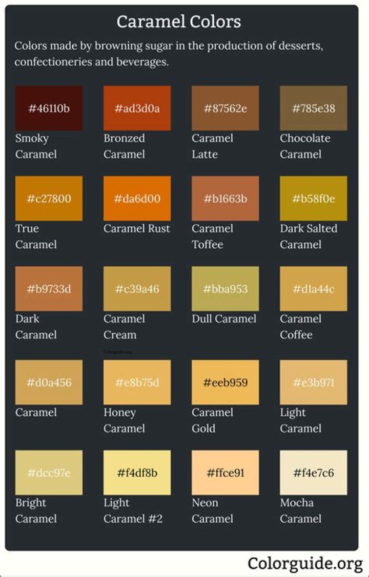 Is caramel brown or yellow?