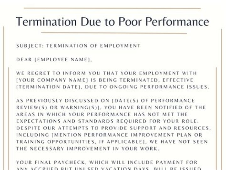 Is poor performance cause for termination?