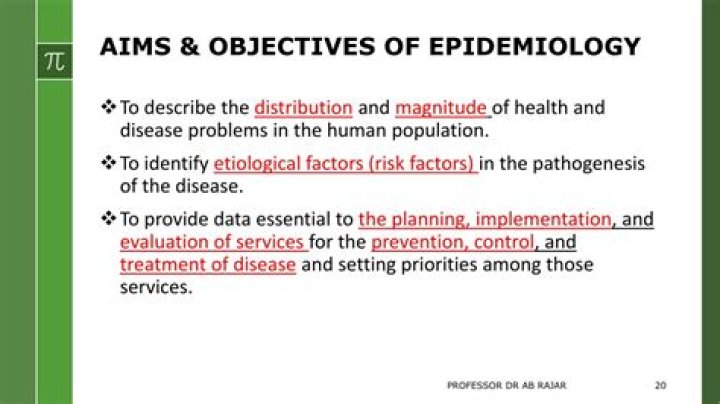 What are the 5 main objectives of epidemiology?