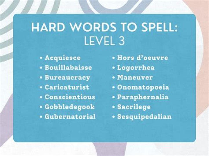 What are the top 5 hardest words to spell?