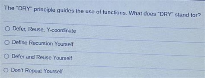What does dry stand for?