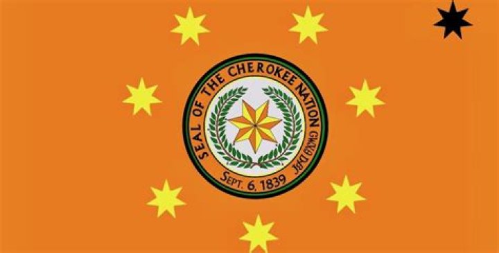 What does the black star on the Cherokee flag mean?